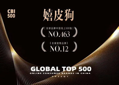 全球品牌中国线上500强揭晓，嬉皮狗上榜助力宠物用品行业升级